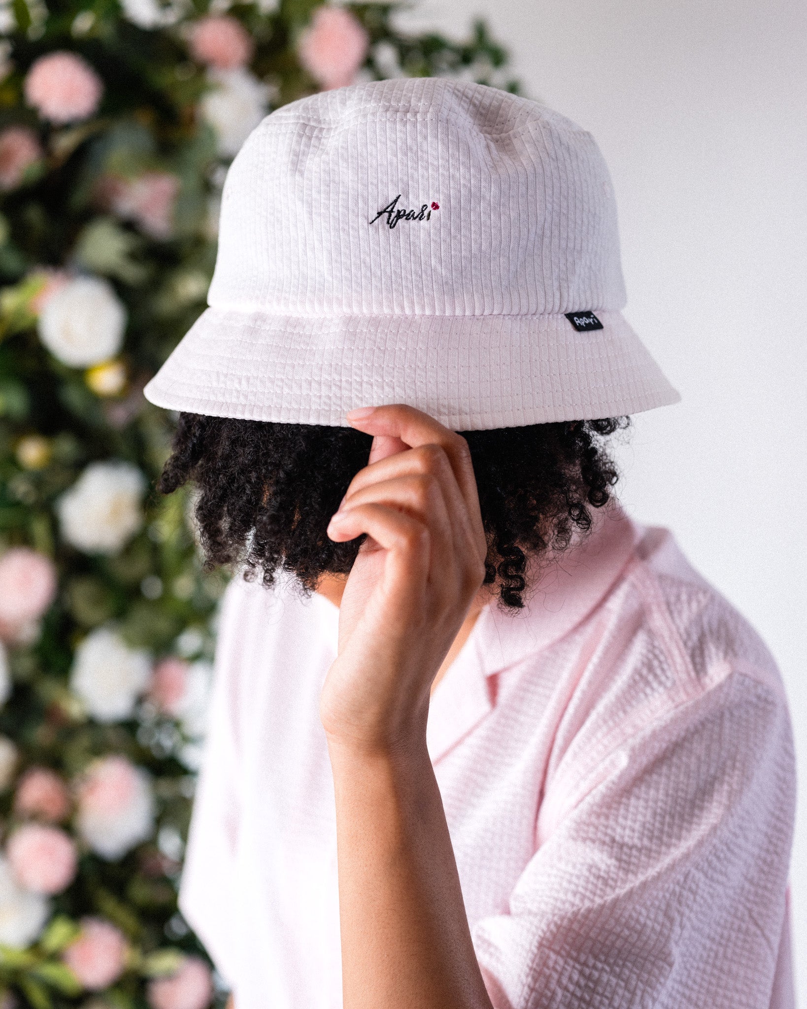 Seersucker Bucket Hat Pink