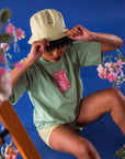 Seersucker Bucket Hat Green